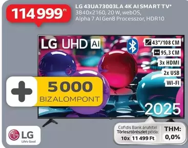 Lg - 43UA73003LA 4K AISMART TV