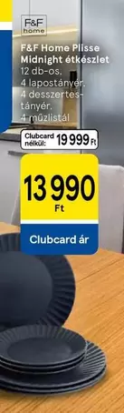Plisse Midnight étkészlet