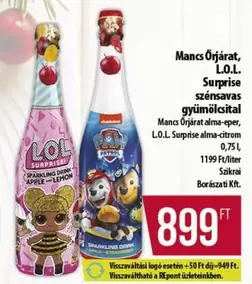 Apple - Mancs Őrjárat, L.O.L. Surprise szénsavas gyümölcsital