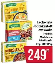 sócsökkentett leveskocka Tyúkhús, Marhaleves, Pörköltszaft