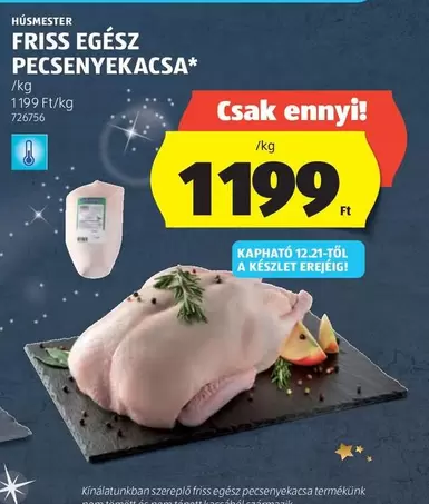 FRISS EGÉSZ PECSENYEKACSA*