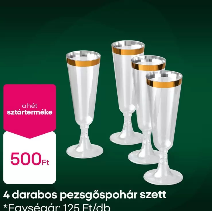 4 darabos pezsgőspohár szett