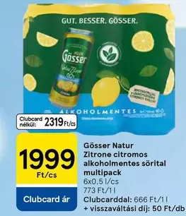 Natur Zitrone citromos alkoholmentes sörital multipack