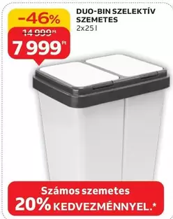 DUO-BIN SZELEKTÍV SZEMETES