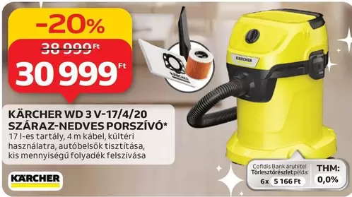 Karcher - WD 3 V-17/4/20 SZÁRAZ-NEDVES PORSZÍVÓ
