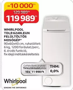Whirlpool - TDLR 6240LEUN FELÜLTÖLTŐS MOSÓGÉP