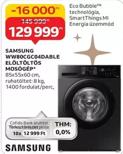 WW80CGC04DABLE ELÖLTÖLTŐS MOSÓGÉP