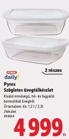 Szögletes üvegtálkészlet