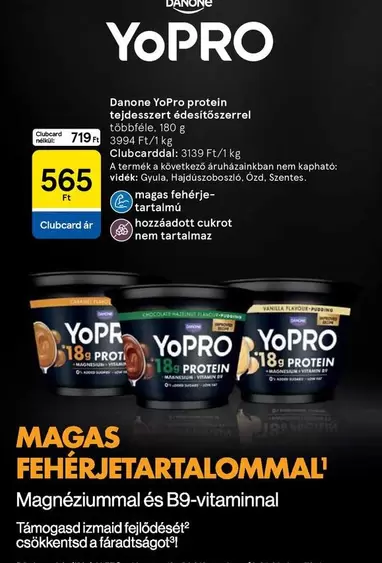 YoPro protein tejdesszert édesítőszerrel