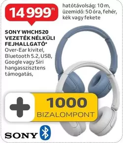Sony - WHCH520 VEZETÉK NÉLKÜLI FEJHALLGATÓ
