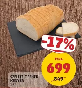 SZELETELT FEHÉR KENYÉR