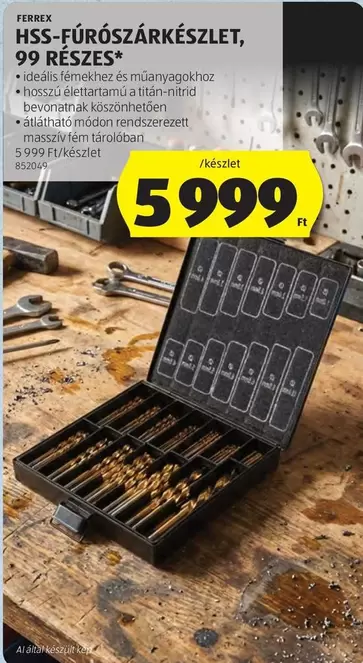 HSS-FÚRÓSZÁRKÉSZLET, 99 RÉSZES