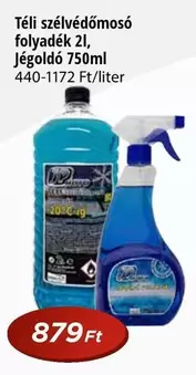 Téli szélvédőmosó folyadék 2l, Jégoldó 750ml