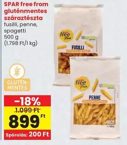 száraztészta fusilli, penne, spagetti