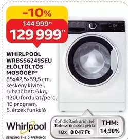 Whirlpool - WRBSS6249SEU ELÖLTÖLTŐS MOSÓGÉP