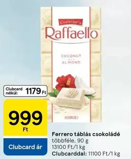 Raffaello - táblás csokoládé