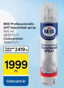 UHT tejszínhab spray