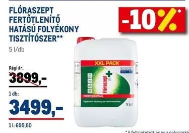 Xxl - FERTŐTLENÍTŐ HATÁSÚ FOLYÉKONY TISZTÍTÓSZER