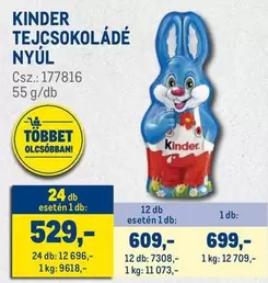 Kinder - TEJCSOKOLÁDÉ NYÚL