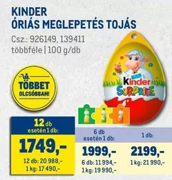 Kinder - ÓRIÁS MEGLEPETÉS TOJÁS