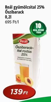 gyümölcsital 25% Őszibarack
