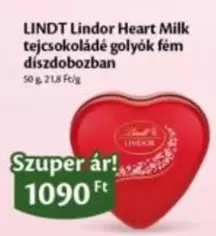 Lindor Heart Milk tejcsokoládé golyók fém díszdobozban