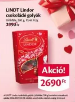 Lindor csokoládé golyók
