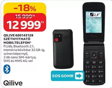 600143128 SZÉTNYITHATÓ MOBILTELEFON*