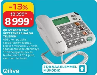 600122540 VEZETÉKES ANALÓG TELEFON