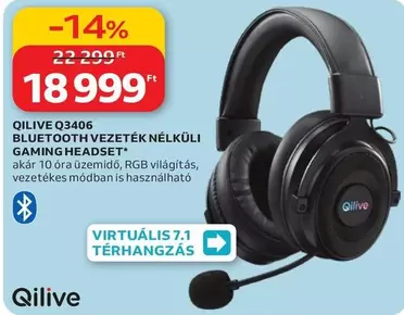 Q3406 BLUETOOTH VEZETÉK NÉLKÜLI GAMING HEADSET
