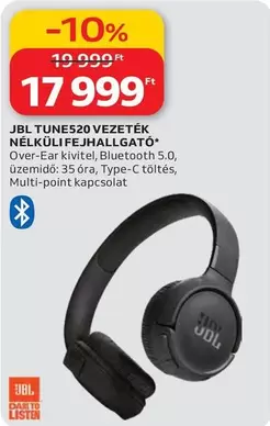 Jbl - TUNE520 VEZETÉK NÉLKÜLI FEJHALLGATÓ