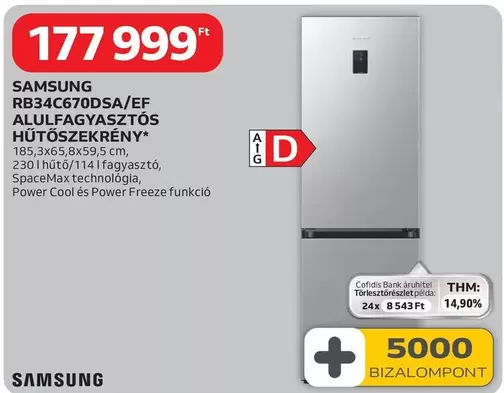 RB34C670DSA/EF ALULFAGYASZTÓS HÜTŐSZEKRÉNY