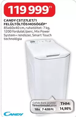 CST27LET/1 FELÜLTÖLTŐS MOSÓGÉP