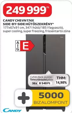 CHSVN174X SIDE-BY-SIDE HŰTŐSZEKRÉNY