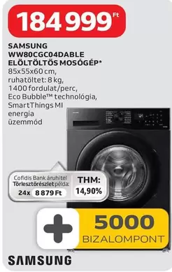 WW80CGC04DABLE ELÖLTÖLTŐS MOSÓGÉP