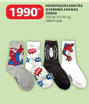 Marvel - MESEFIGURA MINTÁS GYERMEK 4 PÁRAS ZOKNI