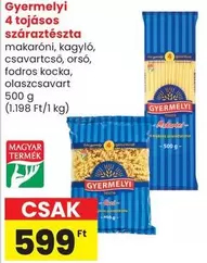 4 tojásos száraztészta