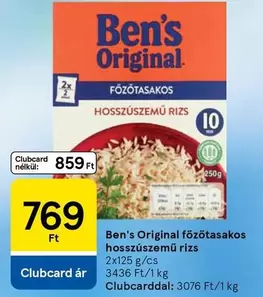 főzőtasakos hosszúszemű rizs