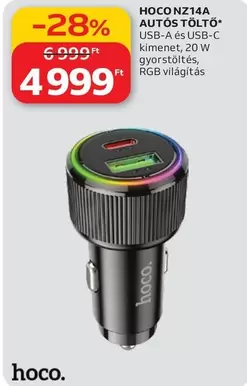 NZ14A AUTÓS TÖLTŐ USB-A és USB-C