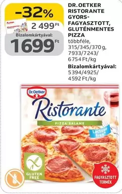 RISTORANTE GYORS-FAGYASZTOTT, GLUTÉNMENTES PIZZA