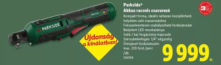 Akkus racsnis csavarozó