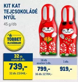 Kit - TEJCSOKOLÁDÉ NYÚL