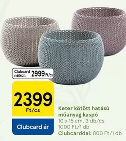 kötött hatású műanyag kaspó