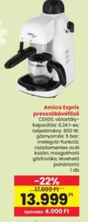 presszókávéfőző CDIOR vitortory