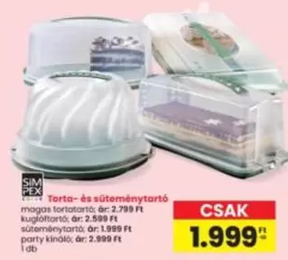 Torto-és süteménytartó