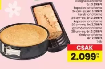 lasagne sutoforma, kapcsos tortaforma, kerek fortaforma, gyümölcstortaforma, királytortaforma