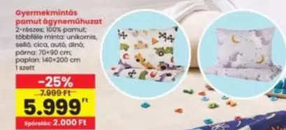 Cica - Gyermekmintás pamut ögyneműhuzat