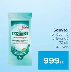 Sanytol - fertőtlenítő törlőkendő