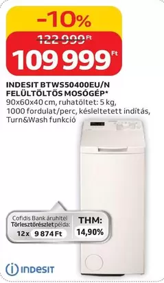 FELÜLTÖLTŐS MOSÓGÉP