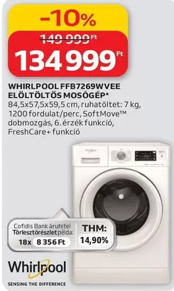 Whirlpool - FFB7269WVEE ELÖLTÖLTŐS MOSÓGÉP